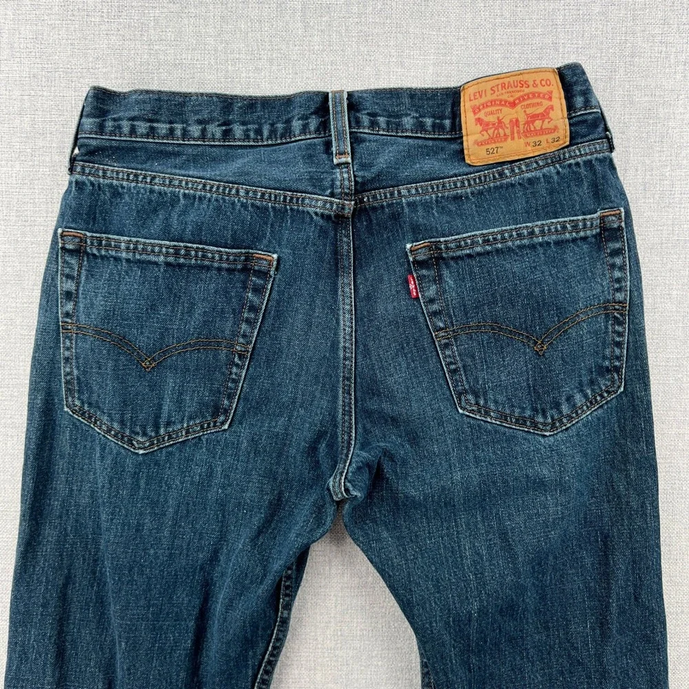 Levis 527 Slim Bootcut Jeans Mens 32x31 Dark Wash Blue Denim Western Cowboy Y2K